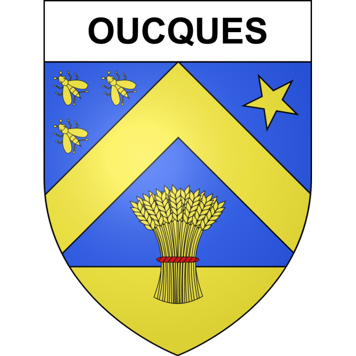 Oucques 41 ville sticker blason écusson autocollant adhésif