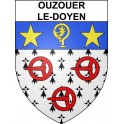 Pegatinas escudo de armas de Ouzouer-le-Doyen adhesivo de la etiqueta engomada
