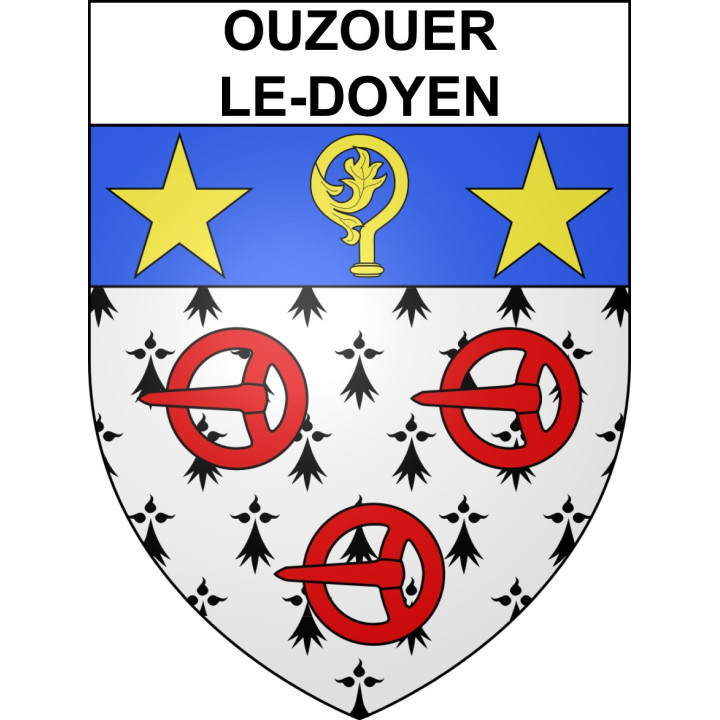 Ouzouer-le-Doyen 41 ville sticker blason écusson autocollant adhésif