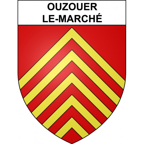Pegatinas escudo de armas de Ouzouer-le-Marché adhesivo de la etiqueta engomada