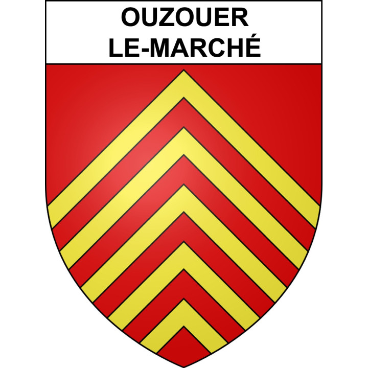 Pegatinas escudo de armas de Ouzouer-le-Marché adhesivo de la etiqueta engomada