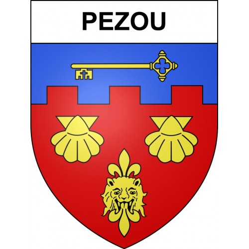 Pezou Sticker wappen, gelsenkirchen, augsburg, klebender aufkleber
