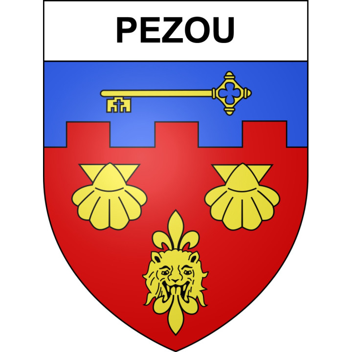 Pezou 41 ville sticker blason écusson autocollant adhésif
