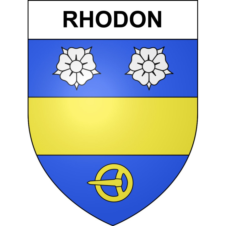 Pegatinas escudo de armas de Rhodon adhesivo de la etiqueta engomada