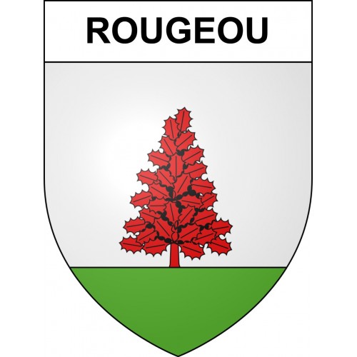 Pegatinas escudo de armas de Rougeou adhesivo de la etiqueta engomada