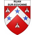 Pegatinas escudo de armas de Ruan-sur-Egvonne adhesivo de la etiqueta engomada