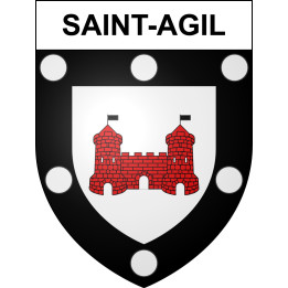 Pegatinas escudo de armas de Saint-Agil adhesivo de la etiqueta engomada