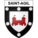 Pegatinas escudo de armas de Saint-Agil adhesivo de la etiqueta engomada