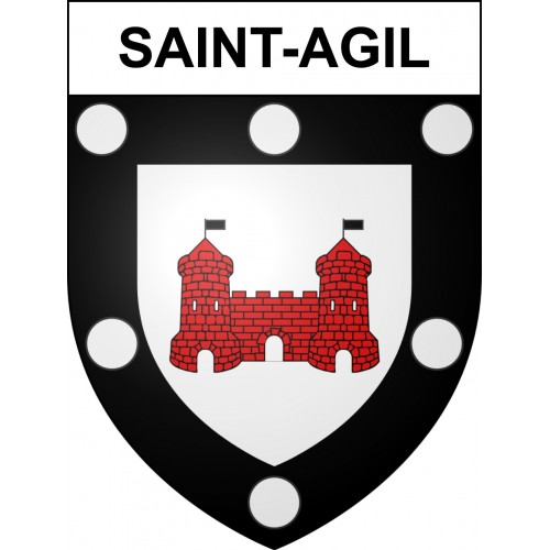 Pegatinas escudo de armas de Saint-Agil adhesivo de la etiqueta engomada