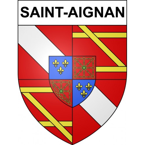 Saint-Aignan 41 ville sticker blason écusson autocollant adhésif