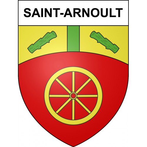 Pegatinas escudo de armas de Saint-Arnoult adhesivo de la etiqueta engomada