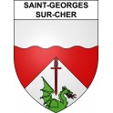 Pegatinas escudo de armas de Saint-Georges-sur-Cher adhesivo de la etiqueta engomada