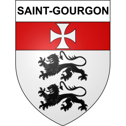 Pegatinas escudo de armas de Saint-Gourgon adhesivo de la etiqueta engomada