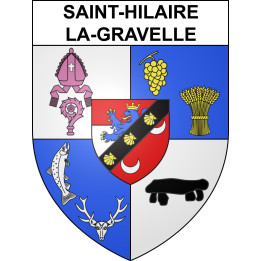 Pegatinas escudo de armas de Saint-Hilaire-la-Gravelle adhesivo de la etiqueta engomada
