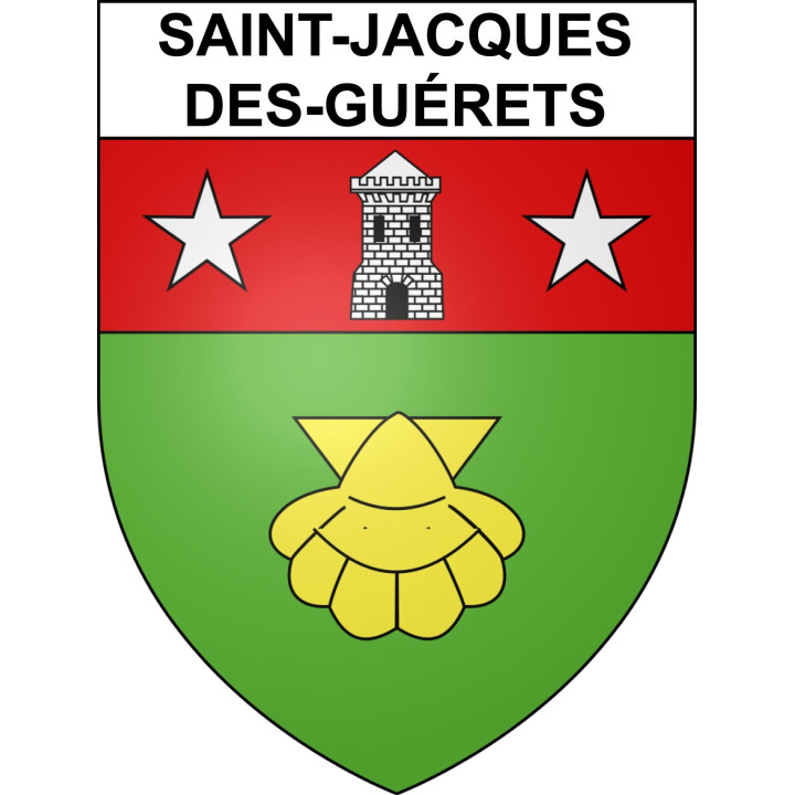 Pegatinas escudo de armas de Saint-Jacques-des-Guérets adhesivo de la etiqueta engomada