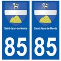 85 Saint-Jean-de-Monts ville autocollant plaque blason 