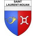 Pegatinas escudo de armas de Saint-Laurent-Nouan adhesivo de la etiqueta engomada