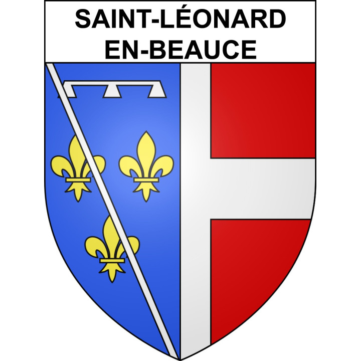 Pegatinas escudo de armas de Saint-Léonard-en-Beauce adhesivo de la etiqueta engomada