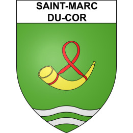 Pegatinas escudo de armas de Saint-Marc-du-Cor adhesivo de la etiqueta engomada