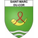 Pegatinas escudo de armas de Saint-Marc-du-Cor adhesivo de la etiqueta engomada