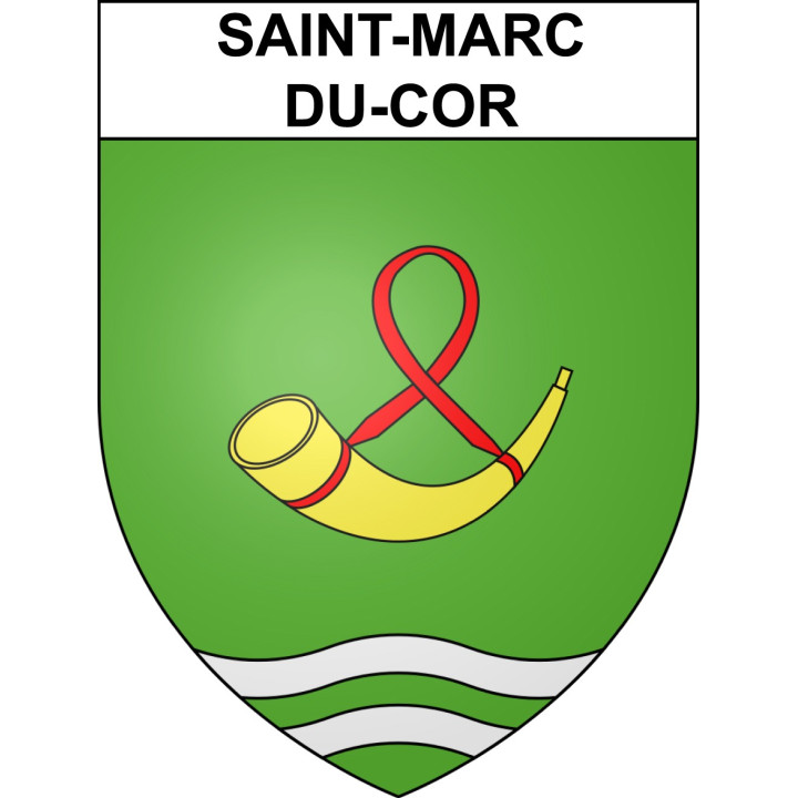 Pegatinas escudo de armas de Saint-Marc-du-Cor adhesivo de la etiqueta engomada