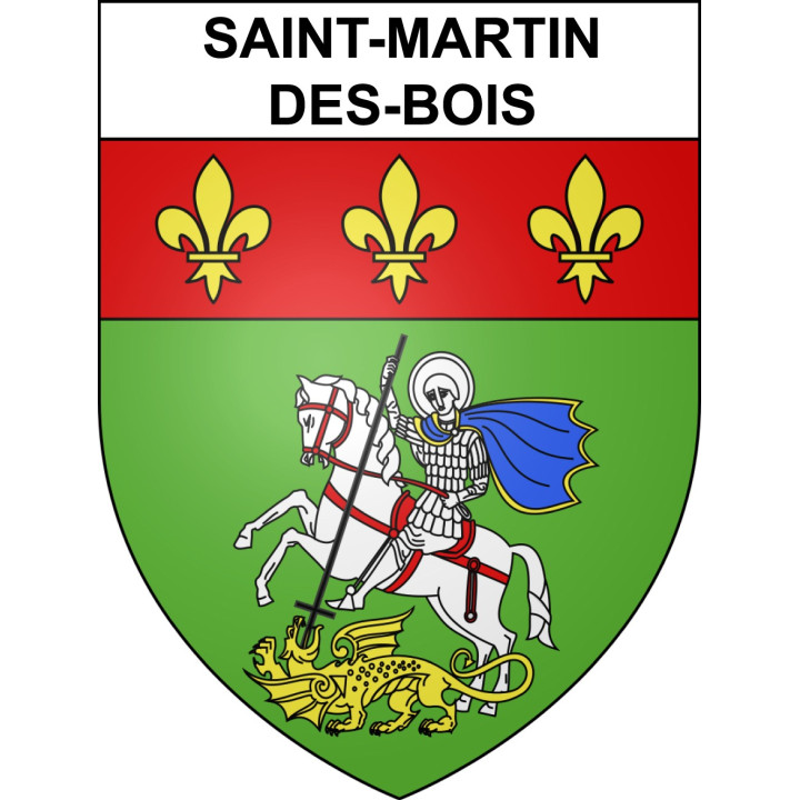Pegatinas escudo de armas de Saint-Martin-des-Bois adhesivo de la etiqueta engomada