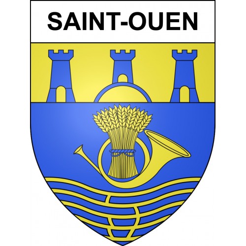 Pegatinas escudo de armas de Saint-Ouen adhesivo de la etiqueta engomada