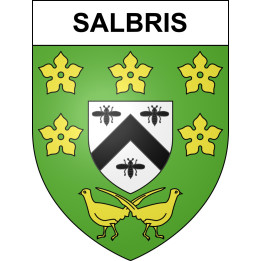 Pegatinas escudo de armas de Salbris adhesivo de la etiqueta engomada