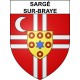 Pegatinas escudo de armas de Sargé-sur-Braye adhesivo de la etiqueta engomada