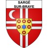 Pegatinas escudo de armas de Sargé-sur-Braye adhesivo de la etiqueta engomada