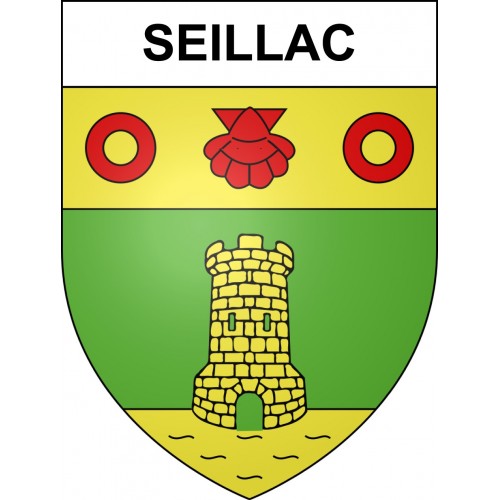 Pegatinas escudo de armas de Seillac adhesivo de la etiqueta engomada