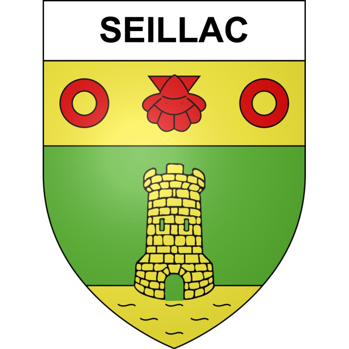 Pegatinas escudo de armas de Seillac adhesivo de la etiqueta engomada
