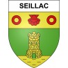 Pegatinas escudo de armas de Seillac adhesivo de la etiqueta engomada
