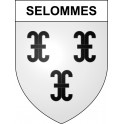 Selommes 41 ville sticker blason écusson autocollant adhésif