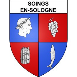 Soings-en-Sologne 41 ville sticker blason écusson autocollant adhésif