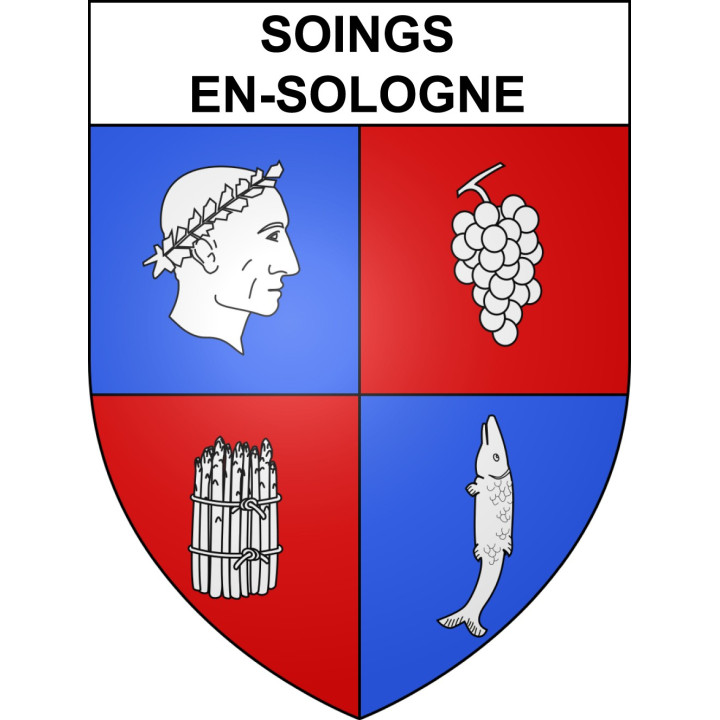 Soings-en-Sologne Sticker wappen, gelsenkirchen, augsburg, klebender aufkleber