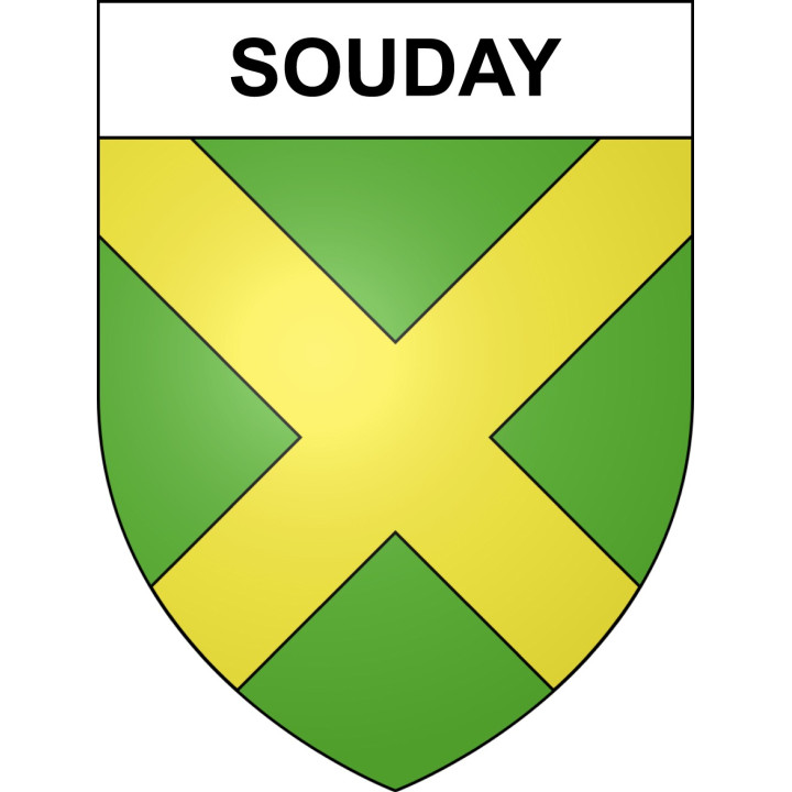 Pegatinas escudo de armas de Souday adhesivo de la etiqueta engomada