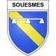 Pegatinas escudo de armas de Souesmes adhesivo de la etiqueta engomada