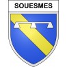 Pegatinas escudo de armas de Souesmes adhesivo de la etiqueta engomada