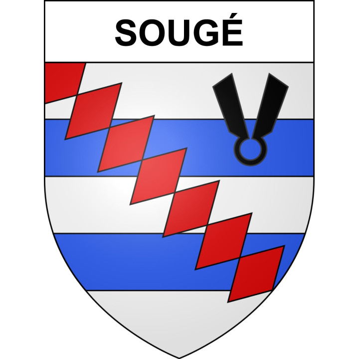 Pegatinas escudo de armas de Sougé adhesivo de la etiqueta engomada