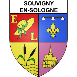 Stickers coat of arms Souvigny-en-Sologne adhesive sticker