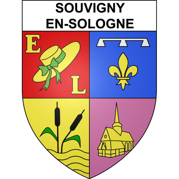 Souvigny-en-Sologne 41 ville sticker blason écusson autocollant adhésif