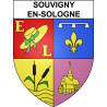 Pegatinas escudo de armas de Souvigny-en-Sologne adhesivo de la etiqueta engomada