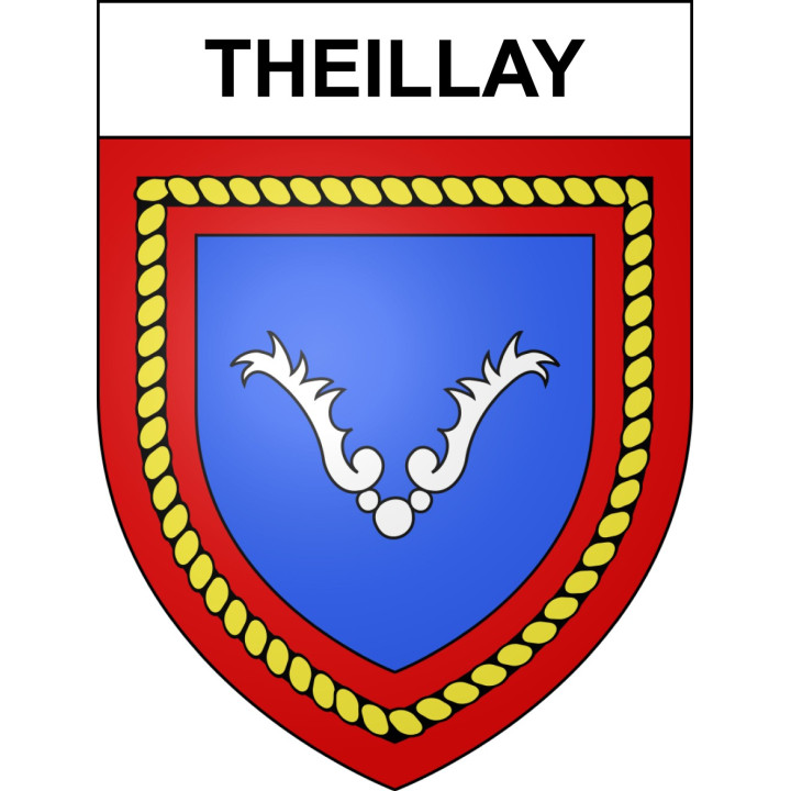 Pegatinas escudo de armas de Theillay adhesivo de la etiqueta engomada