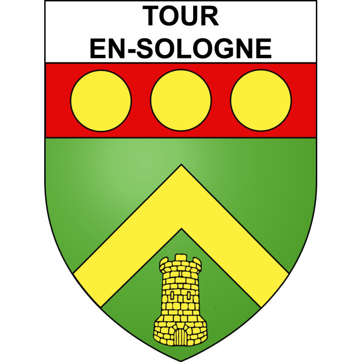 Tour-en-Sologne Sticker wappen, gelsenkirchen, augsburg, klebender aufkleber
