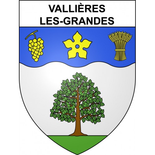 Pegatinas escudo de armas de Vallières-les-Grandes adhesivo de la etiqueta engomada