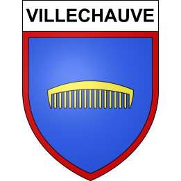 Stickers coat of arms Villechauve adhesive sticker