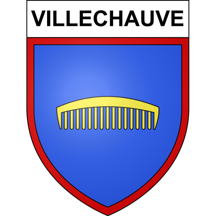 Pegatinas escudo de armas de Villechauve adhesivo de la etiqueta engomada