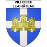 Pegatinas escudo de armas de Villedieu-le-Château adhesivo de la etiqueta engomada
