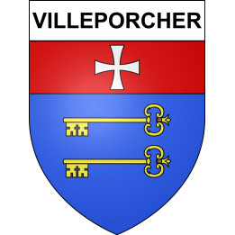 Pegatinas escudo de armas de Villeporcher adhesivo de la etiqueta engomada